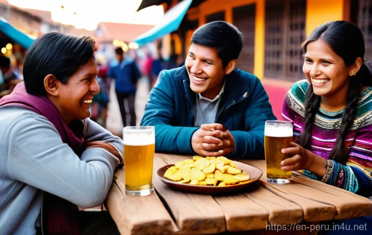 페루에서 가장 인기 있는 맥주 브랜드 - Image Prompt 1: The Peruvian Beer Circle - A Toast to Friendship**