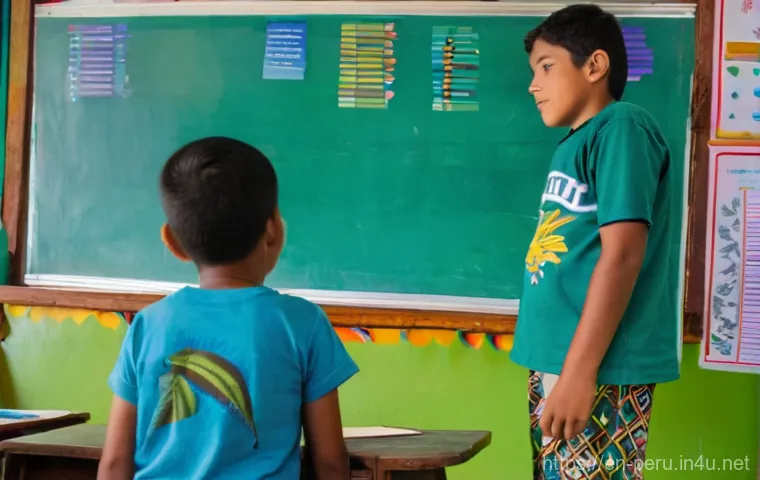 페루 교육 제도 분석 - **Resilient Rural Distance Learning in the Andes:** A focused 9-year-old Peruvian girl in a simple, ...