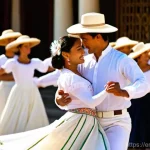 Home 14 페루에서 만날 수 있는 전통 춤 - **Prompt for Marinera Dance:**
"A full-body shot of a Peruvian Marinera dance couple performing ...